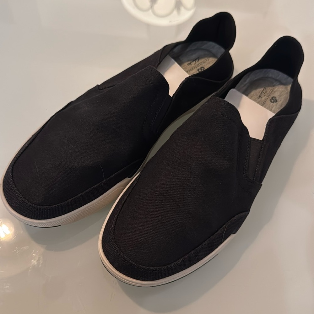 Clarks canvas slip-on - black - size 12